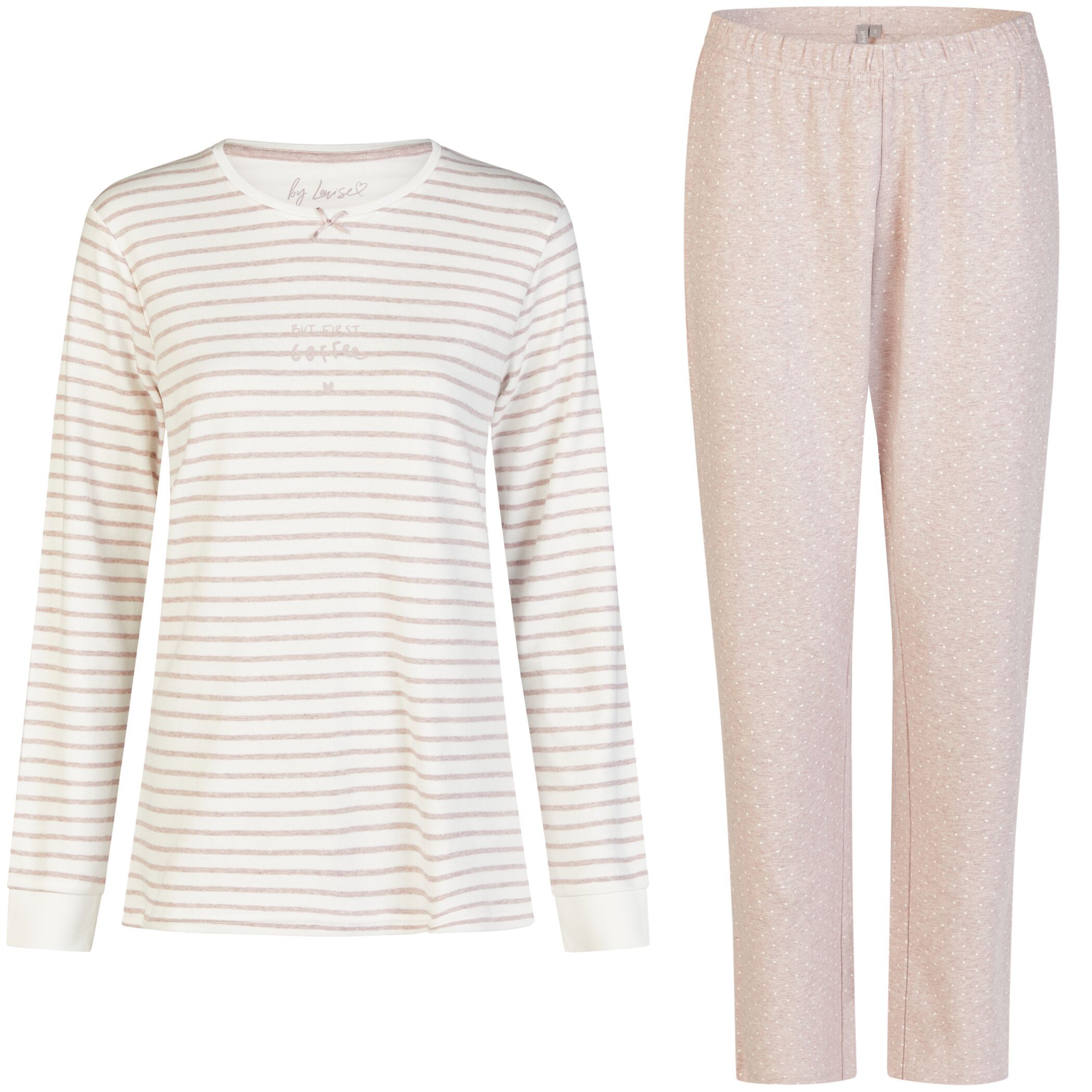 Damen Pyjama Interlock mit Kuschelsocken Lang