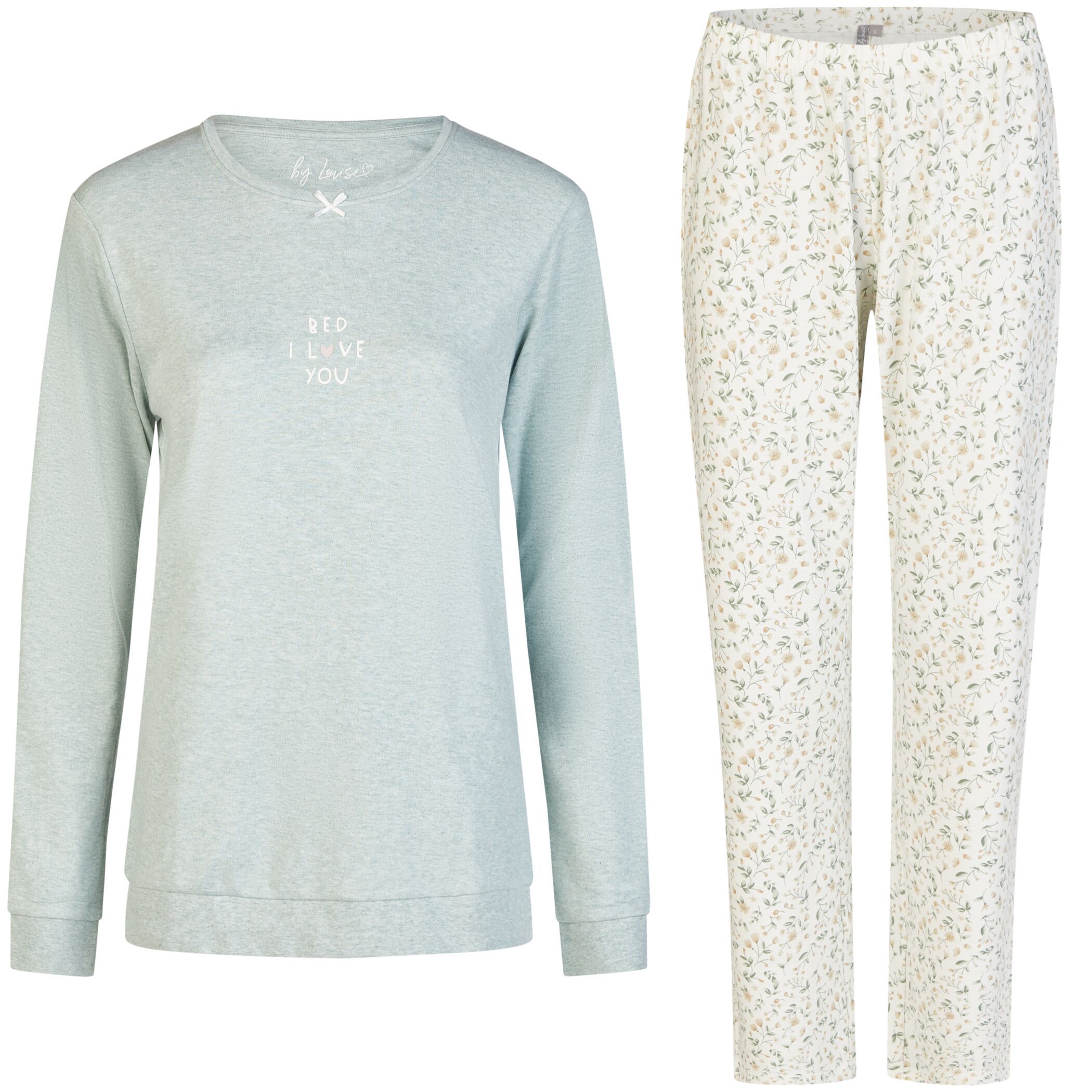 Damen Pyjama Interlock mit Kuschelsocken Lang