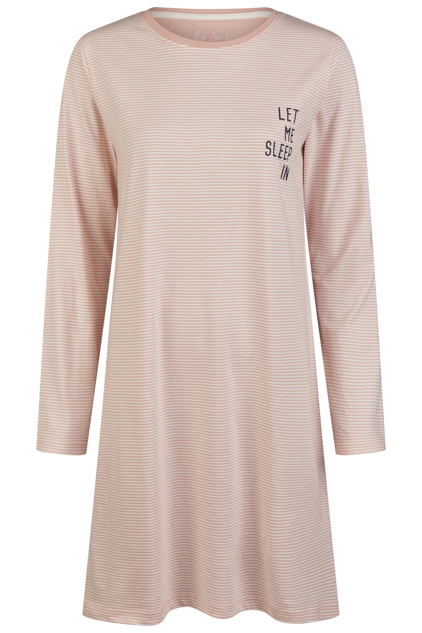 Damen Langarm Sleepshirt rose gestreift