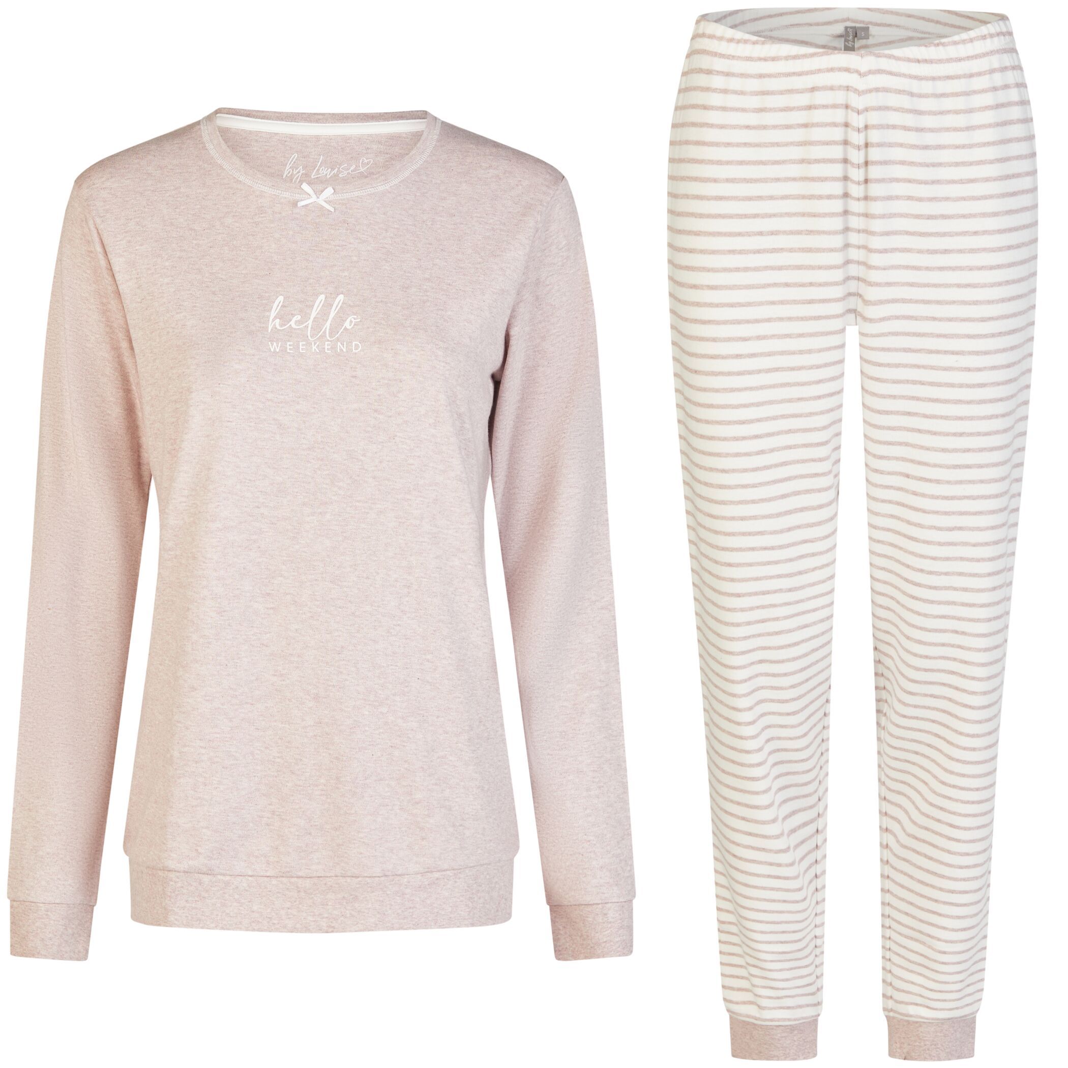 Damen Pyjama Interlock mit Kuschelsocken Lang