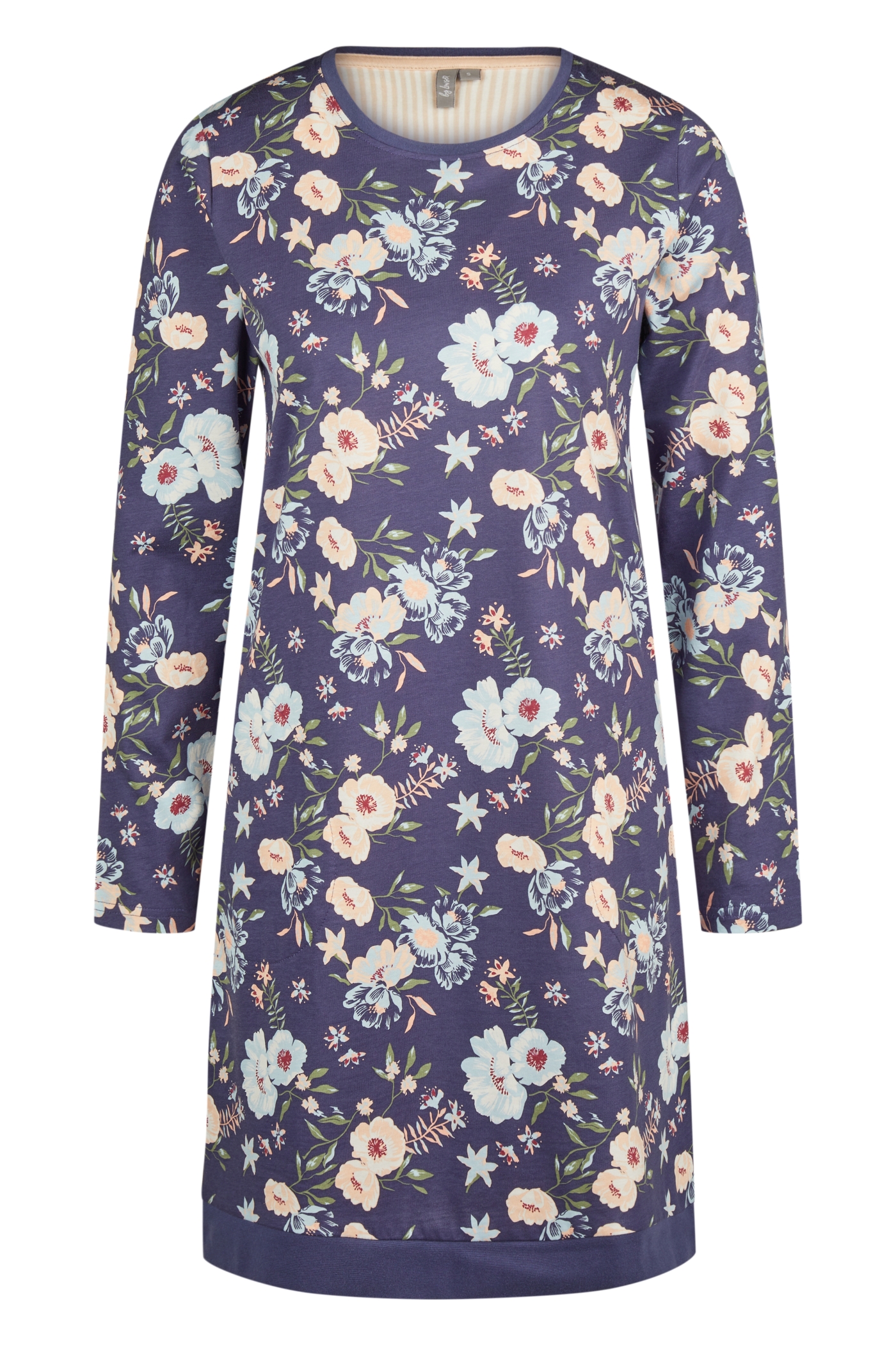 Damen Langarm Sleepshirt Floral