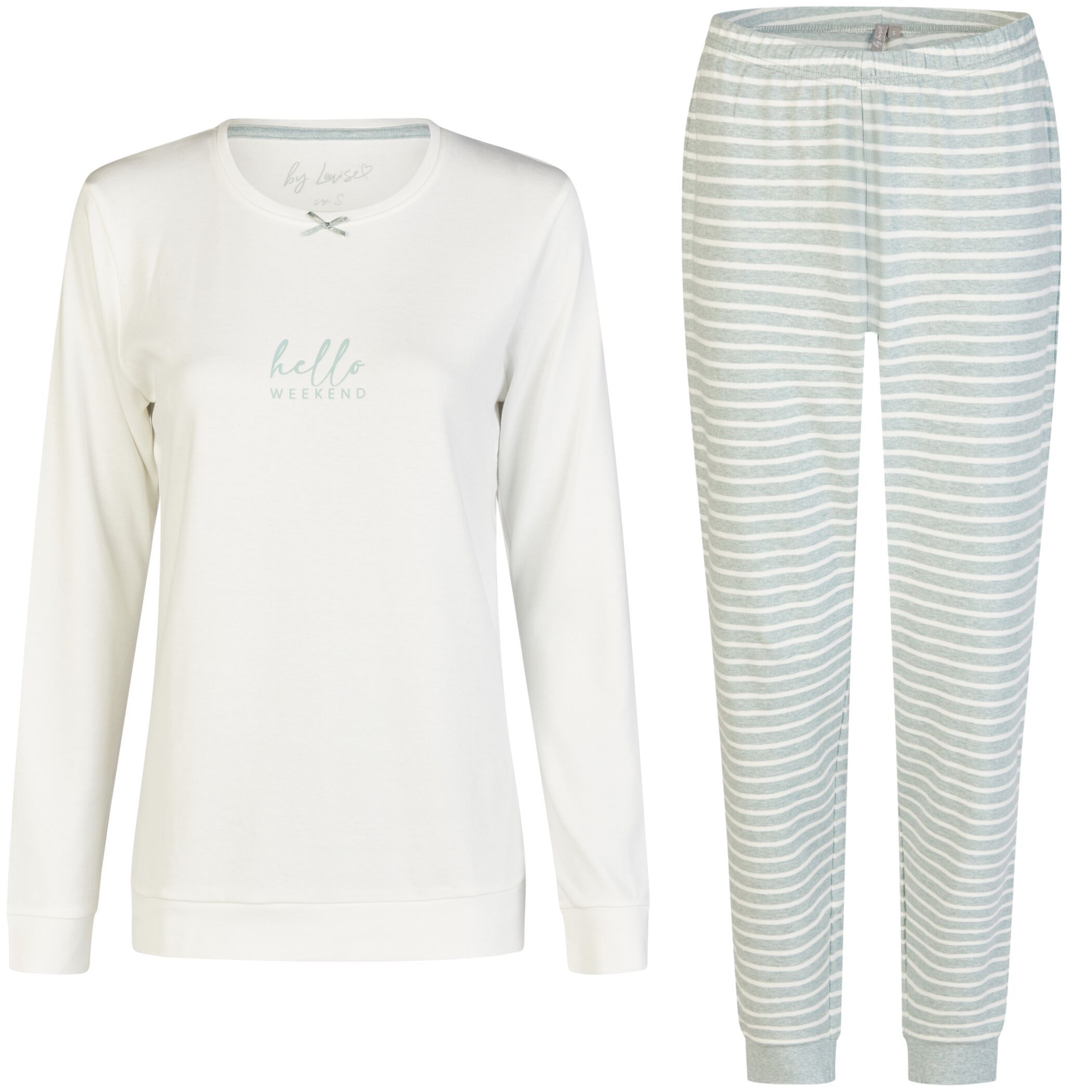 Damen Pyjama Interlock mit Kuschelsocken Lang