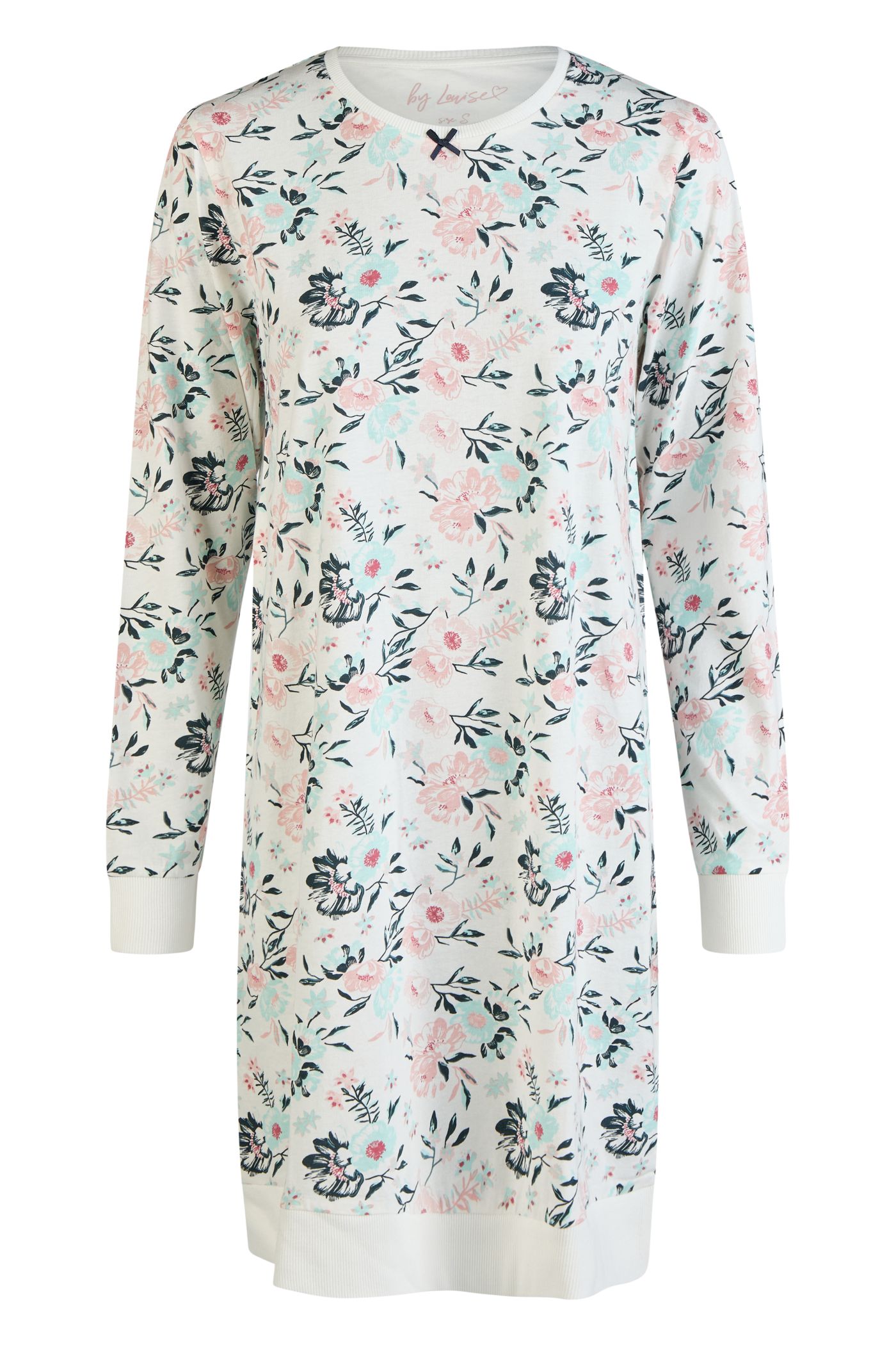 Ladies half-sleeved sleepshirt navy print
