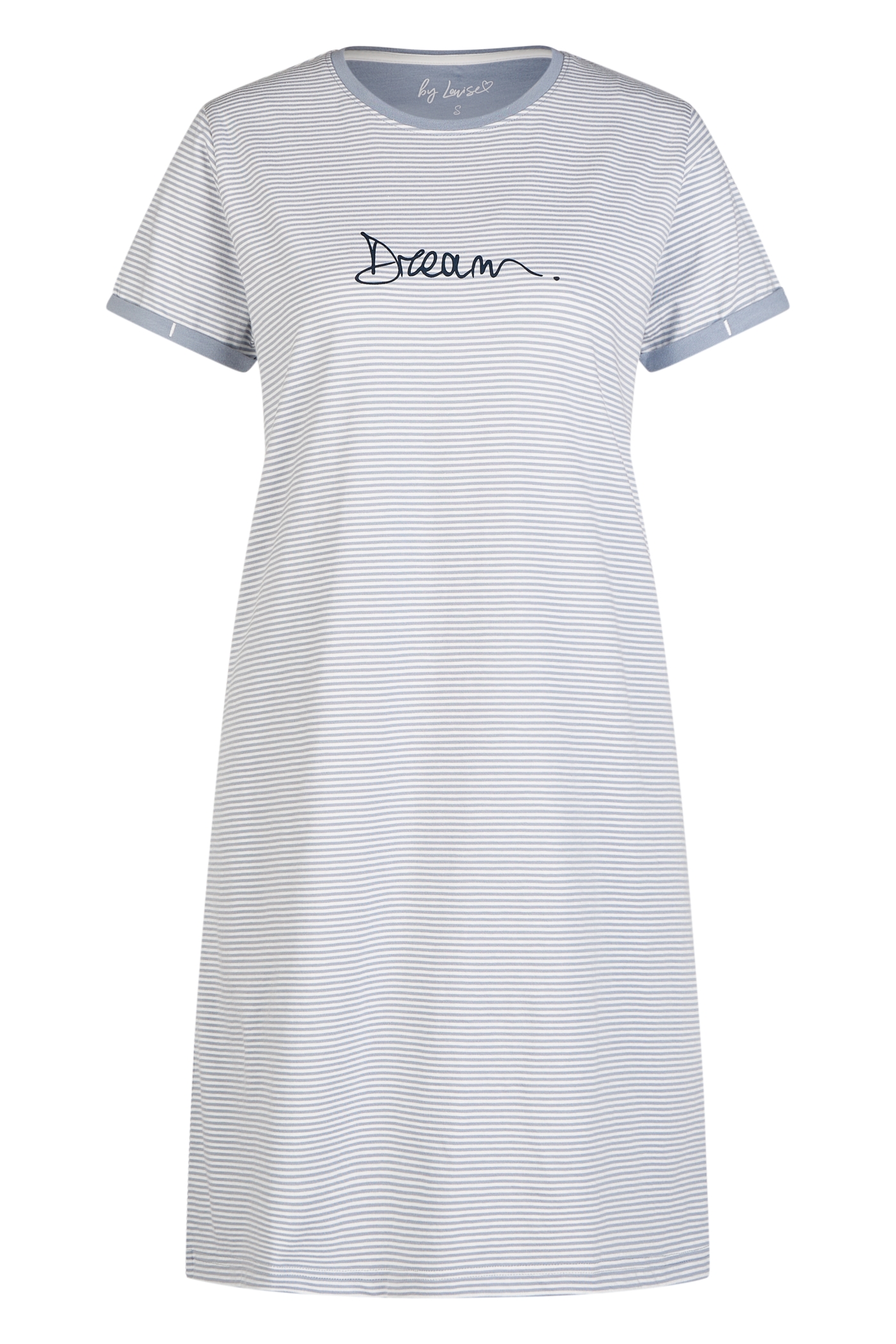 Ladies half-sleeved sleepshirt navy print