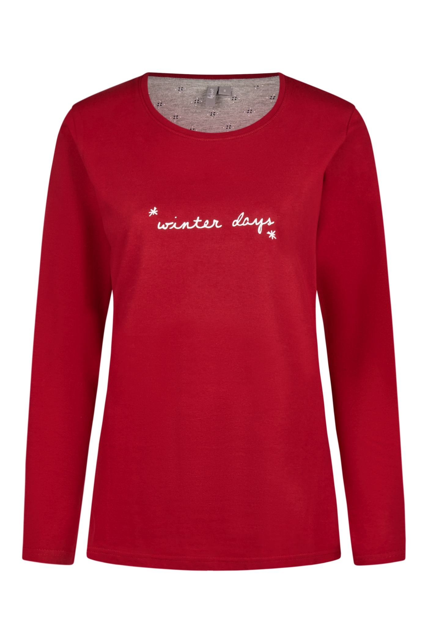 Ladies long-sleeved sleepshirt navy print