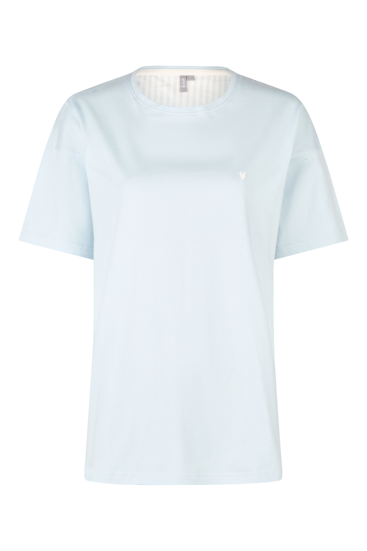Damen Pyjama Kurz Hellblau - Streifen