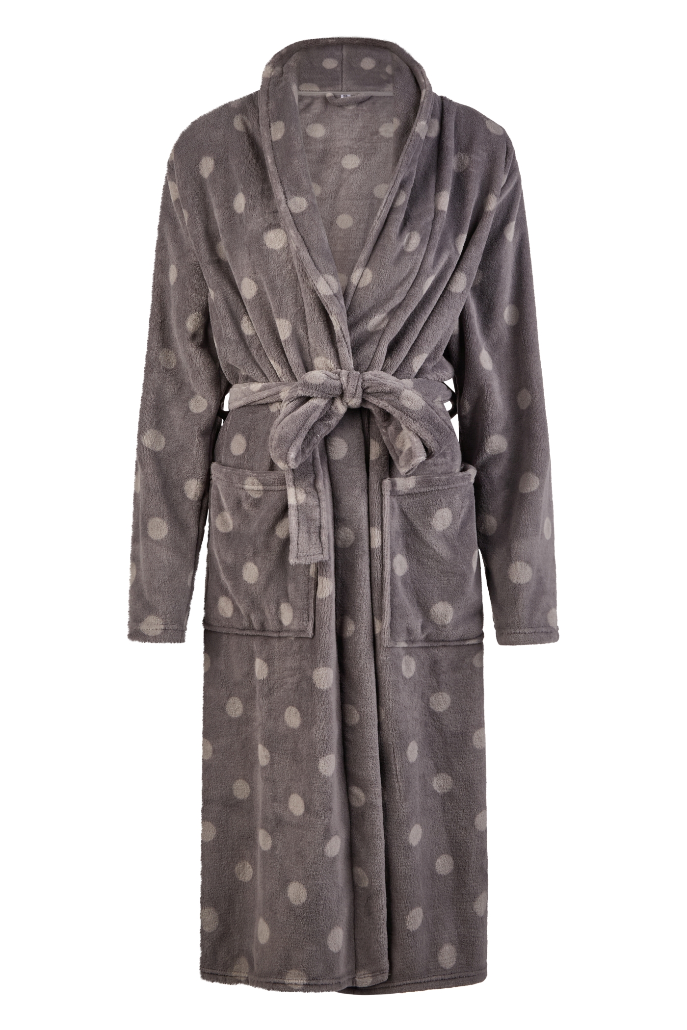 Damen Bademantel Grau Punkte Damen Bademantel Grau Punkte