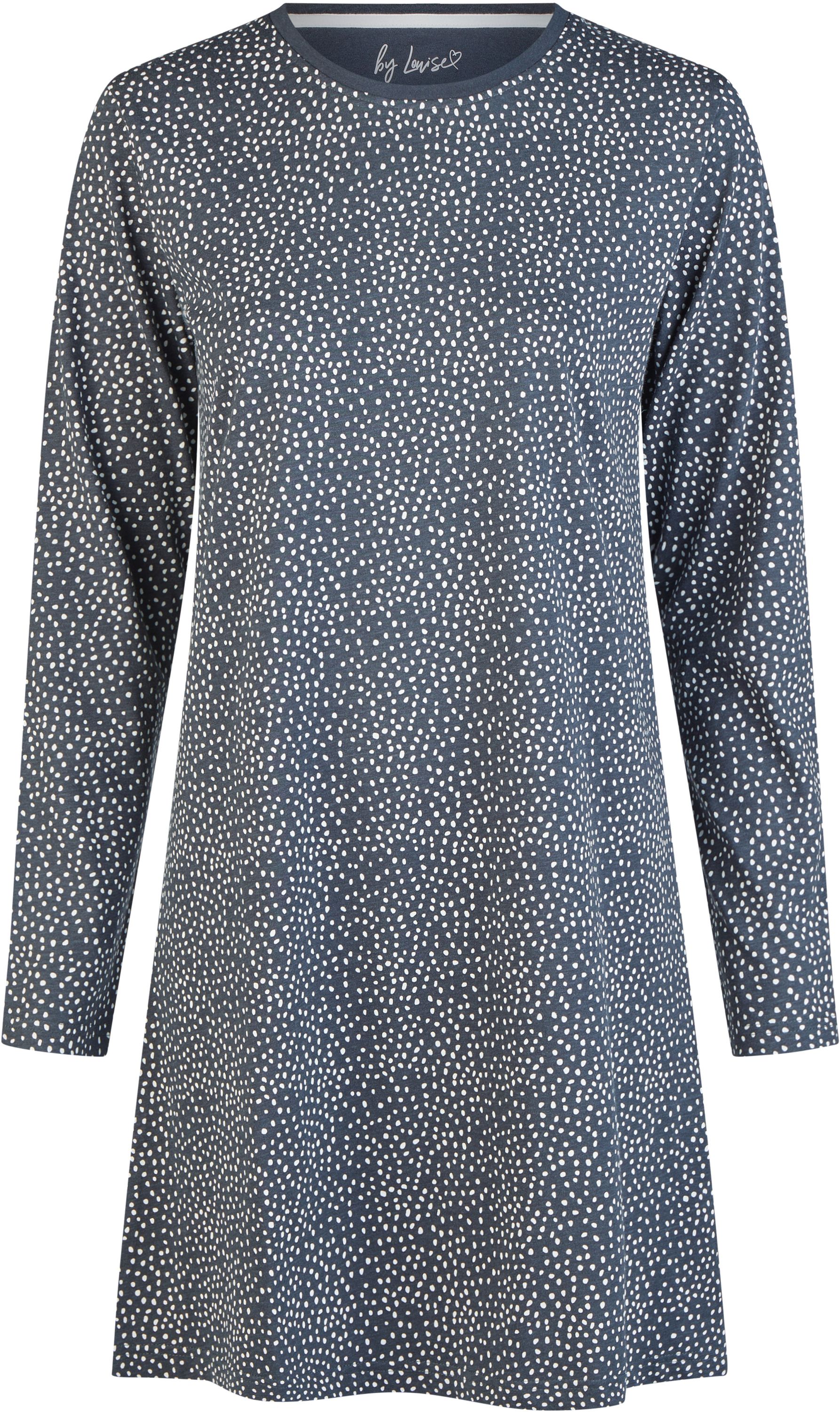 Ladies half-sleeved sleepshirt navy print